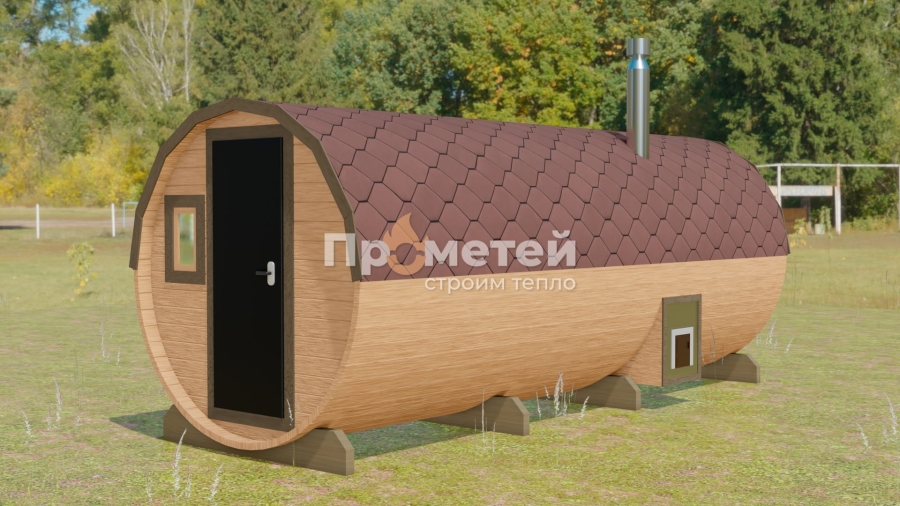 Круглая баня бочка 5 метров