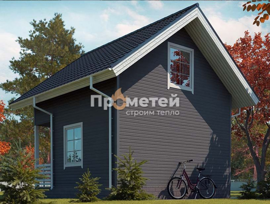 Каркасный дом 6x6 | 72м², 1.5 этажный