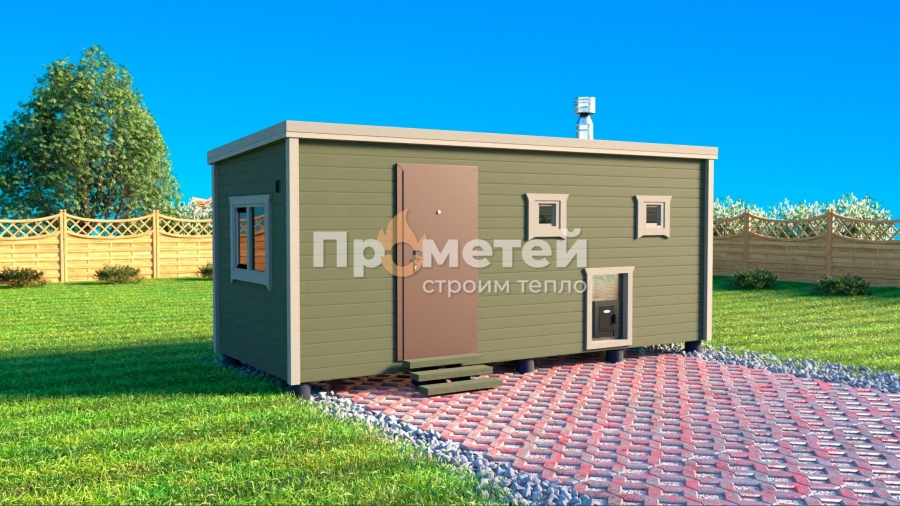 Каркасная баня Сканди 2.4x6м