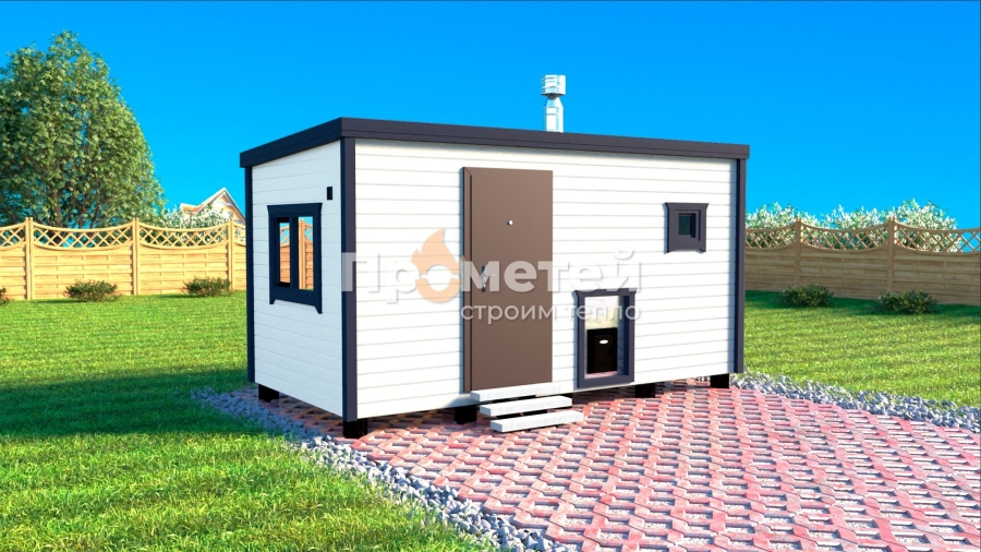 Каркасная баня Сканди 2.4x5м