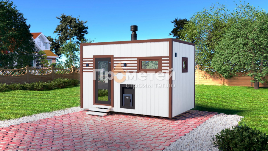 Каркасная баня Норд 2.5x4м