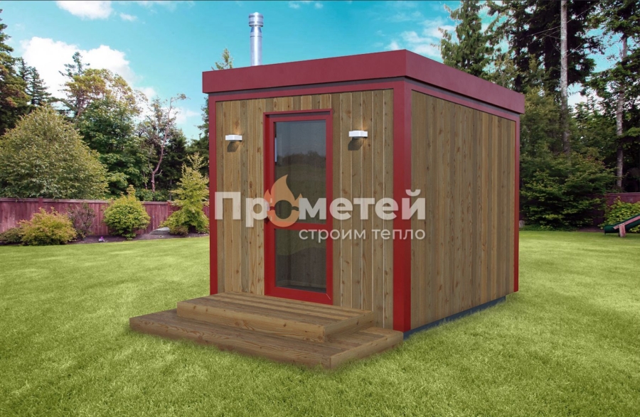 Каркасная баня Дача парная 2.5x2.5м