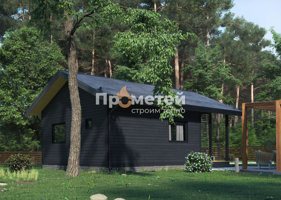 Каркасный дом 8.5x6 | 51м², 1 этажный