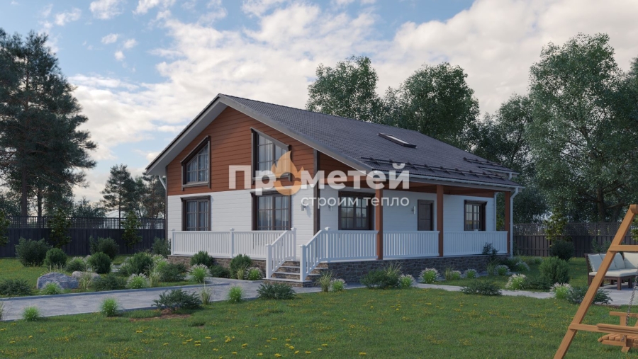 Каркасный дом 13x11 | 232.4м², 1.5 этажный