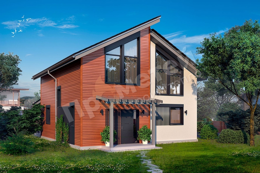 Каркасный дом 14.5x9 | 173м², 2 этажный