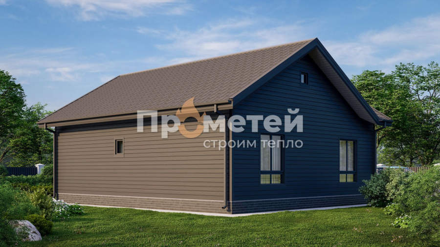 Каркасный дом 10x8.5 | 78м², 1 этажный