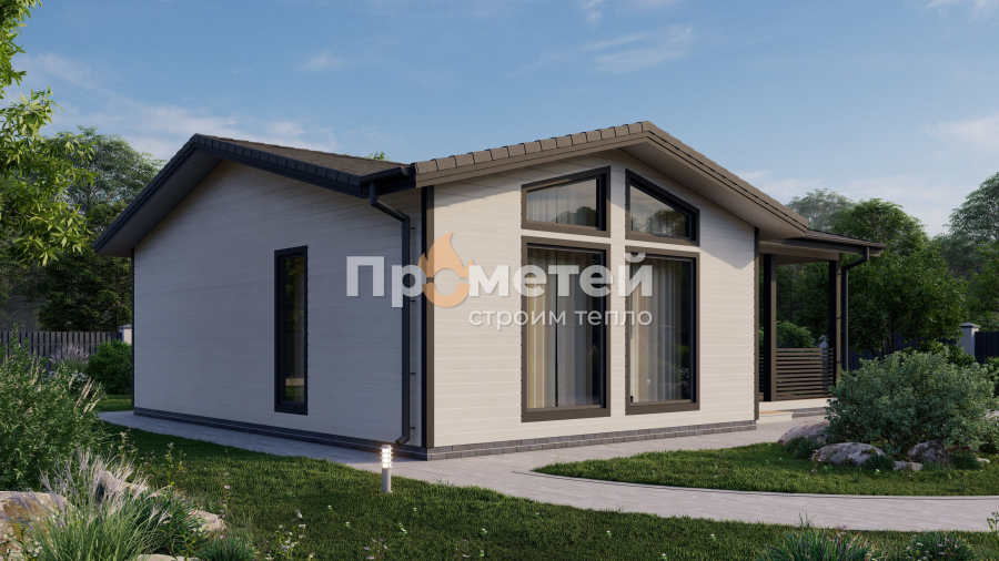 Каркасный дом-баня 10x9 | 86м², 1 этажный