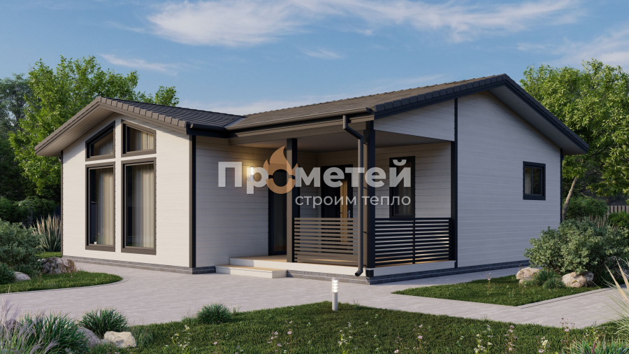 Каркасный дом-баня 10x9 | 86м², 1 этажный