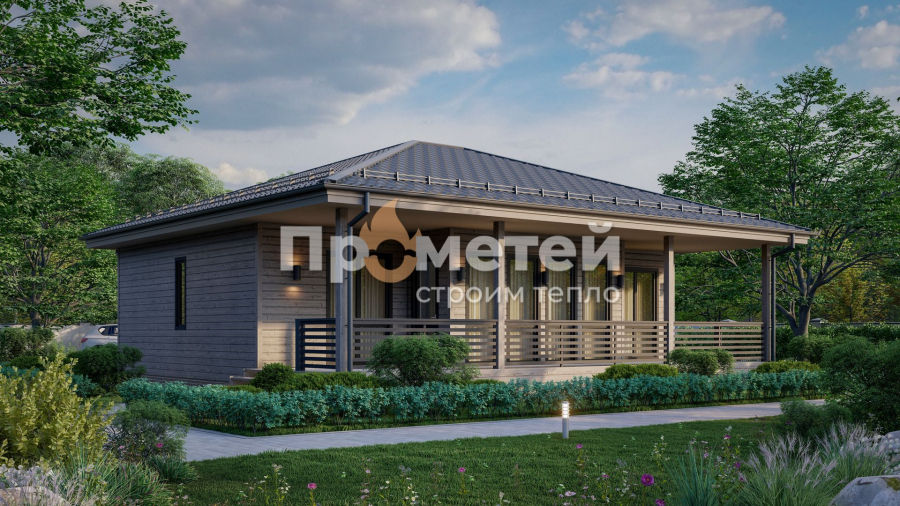Каркасный дом 12x10.5 | 135.75м², 1 этажный