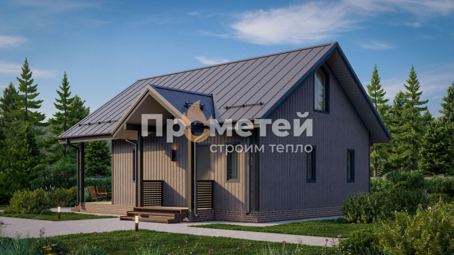 Каркасный дом 9.65x8.5 | 139м², 1.5 этажный