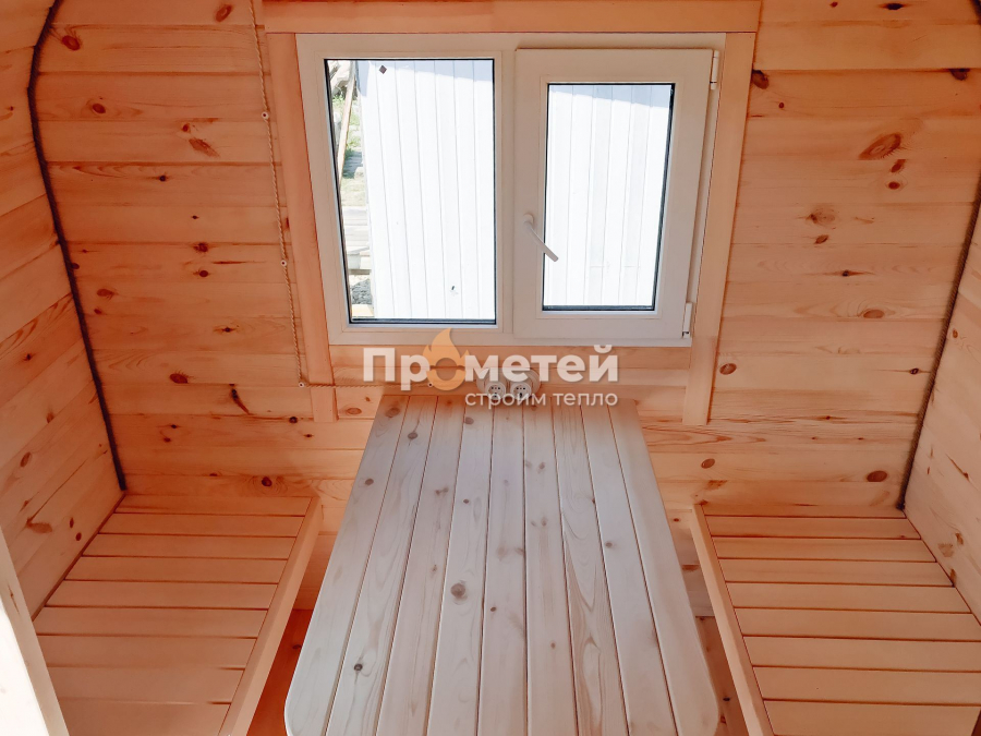 Квадро баня бочка 5 метров с боковым входом