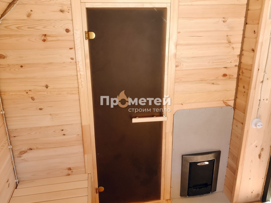 Квадро баня бочка 5 метров с боковым входом