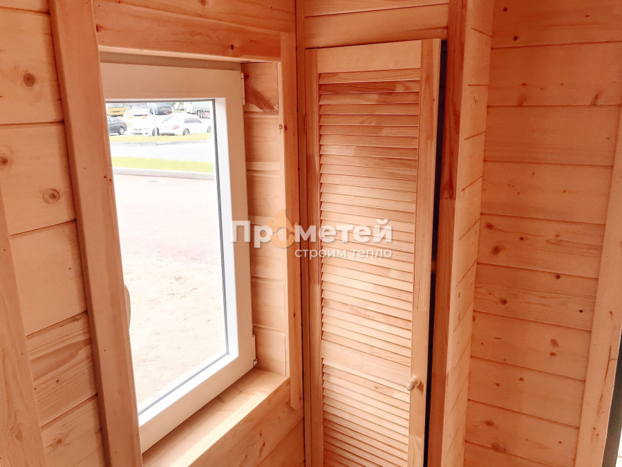 Каркасная баня 2.5x8 метров с террасой
