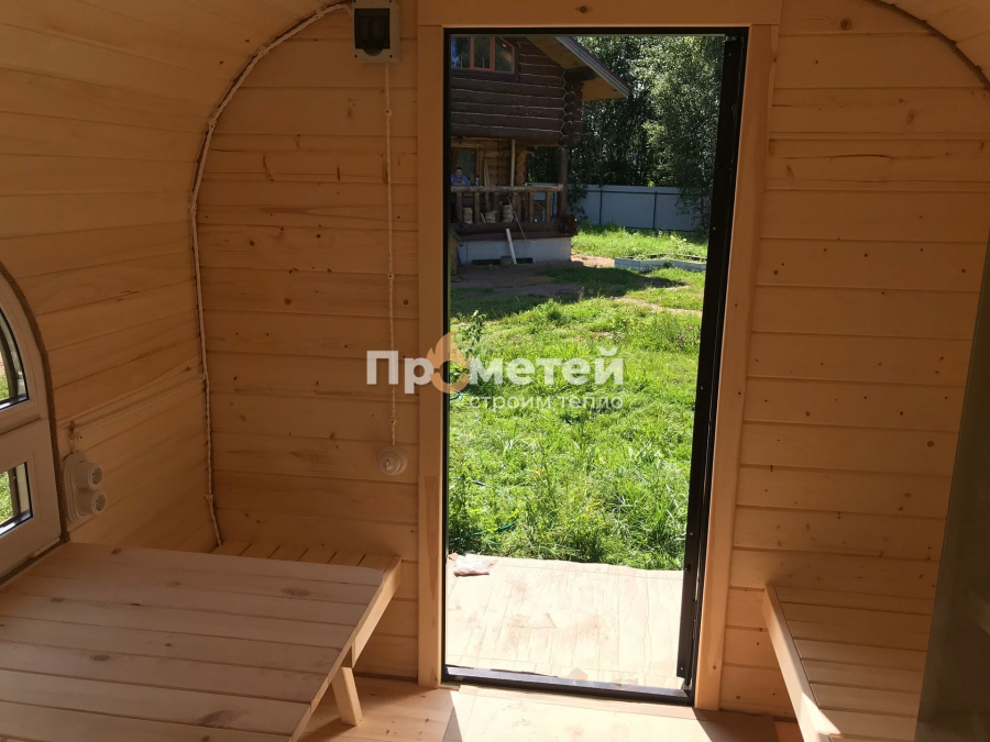 Квадро баня бочка 5.5 метров с террасой