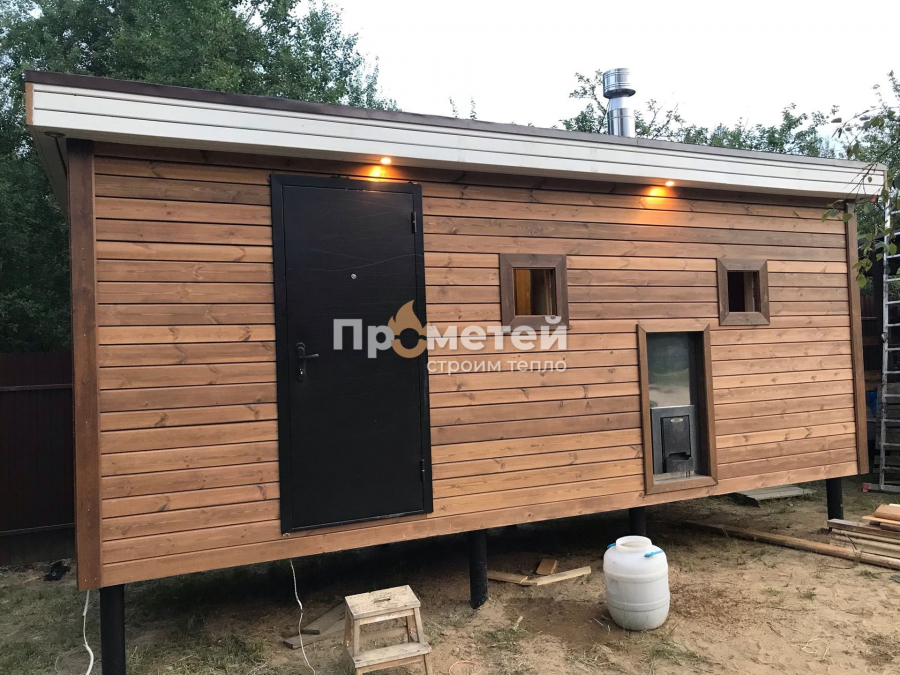 Каркасная баня 2.8x6 метров