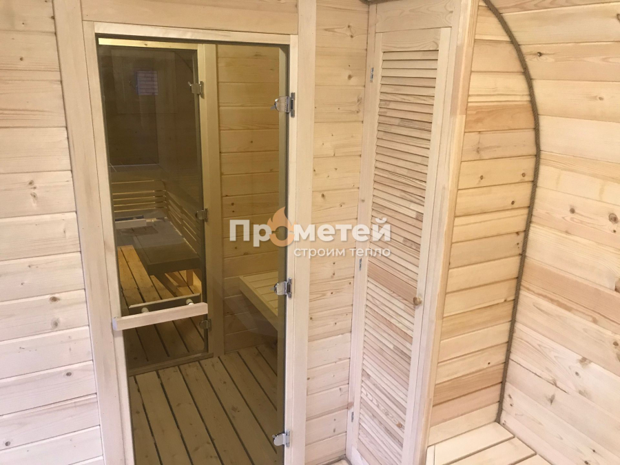 Квадро баня бочка 6 метров с боковым входом