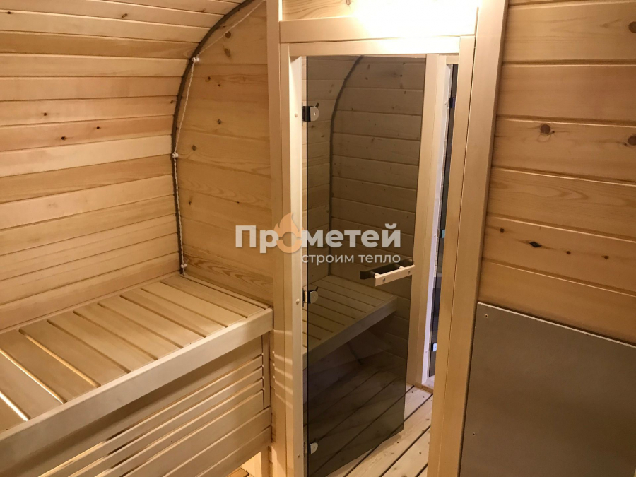 Квадро баня бочка 6 метров с боковым входом