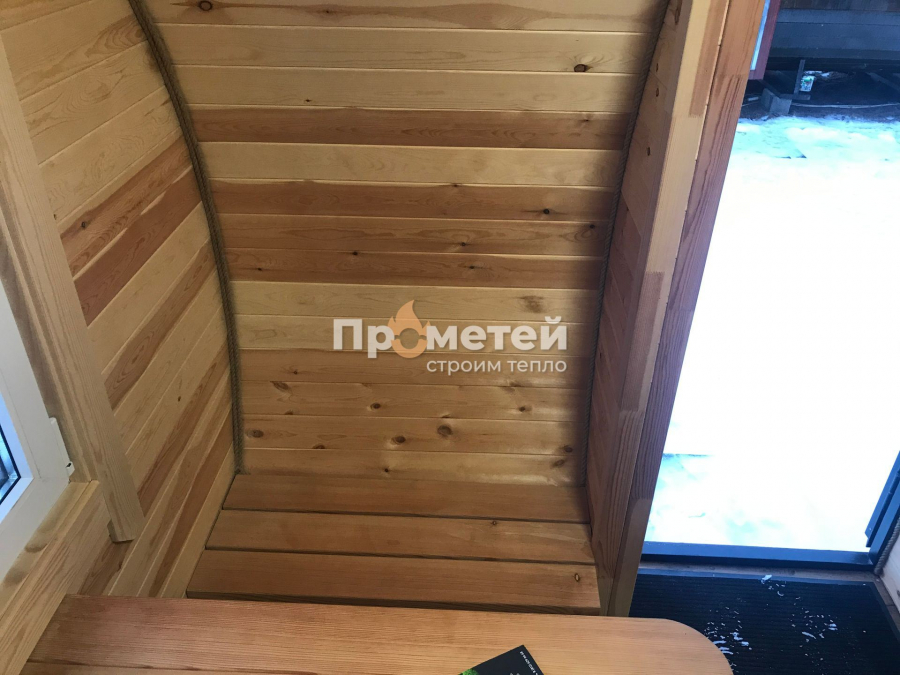 Круглая баня бочка 6 метров с боковым входом
