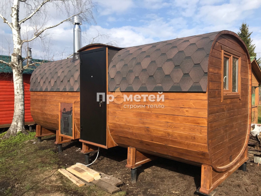 Квадро баня бочка 6 метров с боковым входом