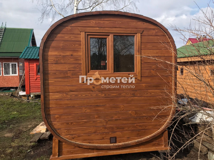 Квадро баня бочка 6 метров с боковым входом