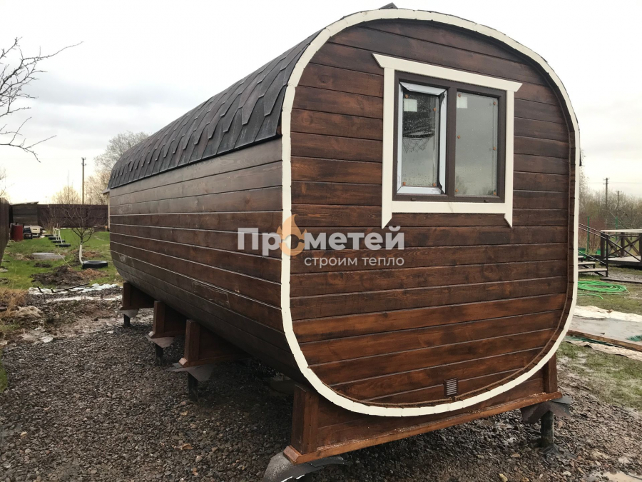 Квадро баня бочка 6 метров с боковым входом