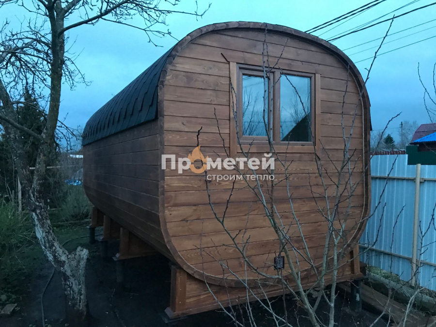 Квадро баня бочка 5 метров с боковым входом