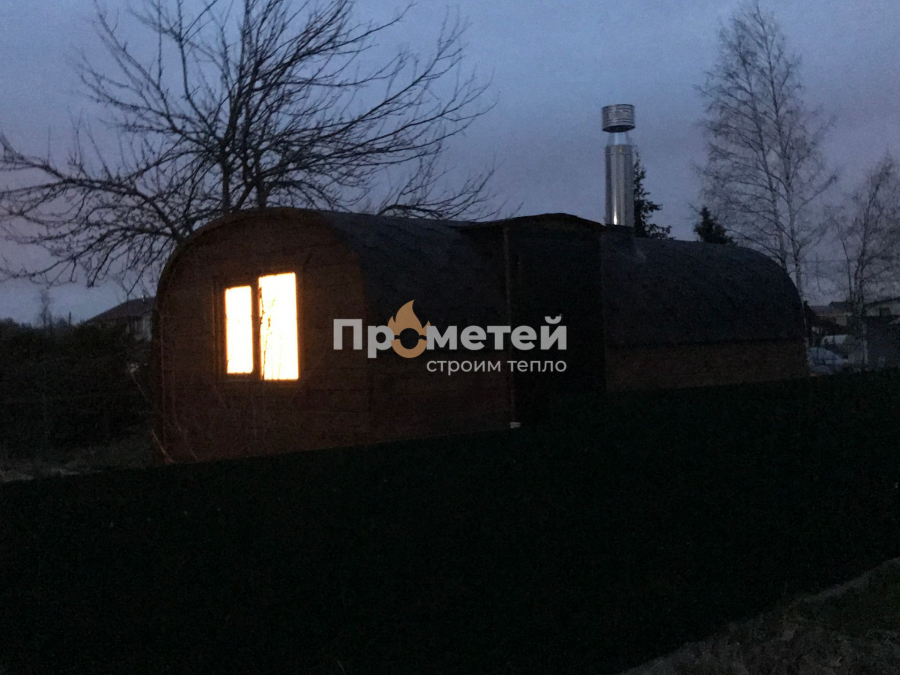 Квадро баня бочка 5 метров с боковым входом