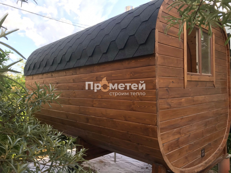 Квадро баня бочка 4 метра с боковым входом