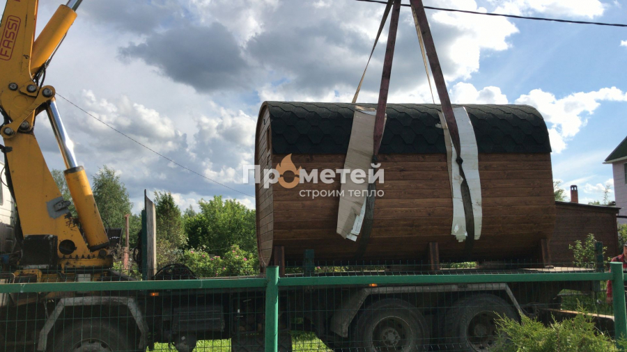 Квадро баня бочка 4 метра с боковым входом