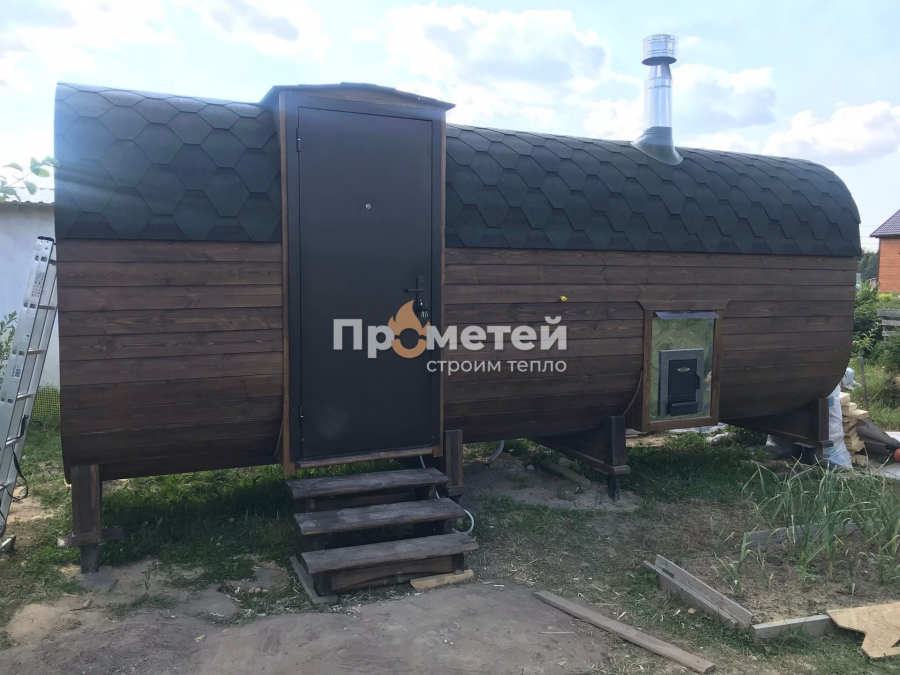 Квадро баня бочка 6 метров с боковым входом
