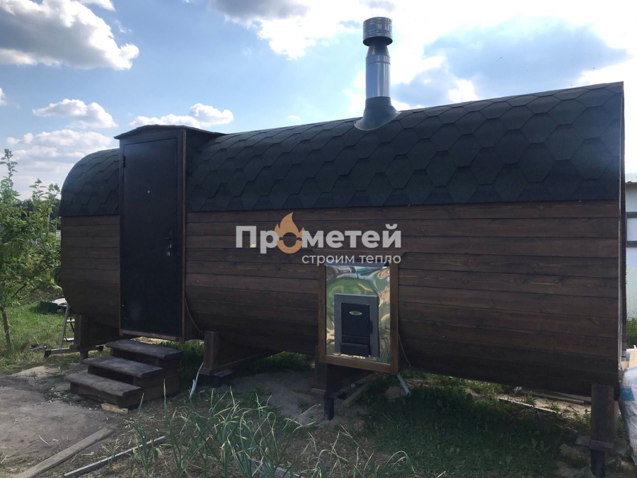 Квадро баня бочка 6 метров с боковым входом