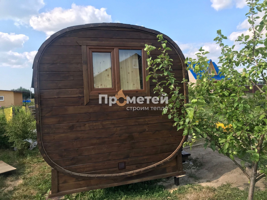 Квадро баня бочка 6 метров с боковым входом