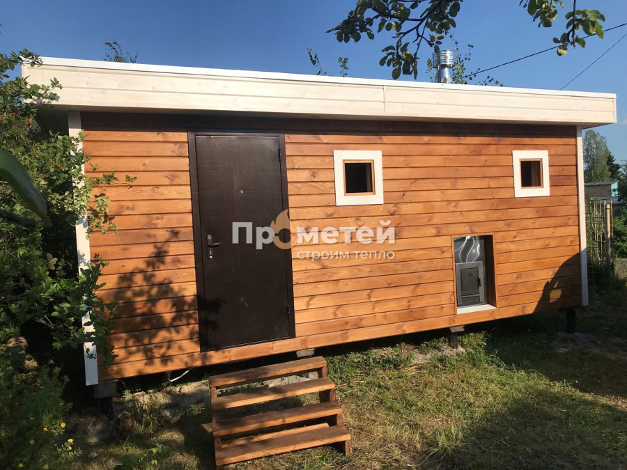 Каркасная баня 2.5x6 метров