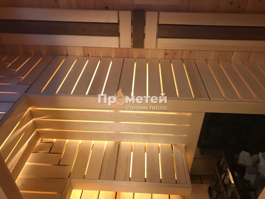 Каркасная баня 3x6 метров с террасой