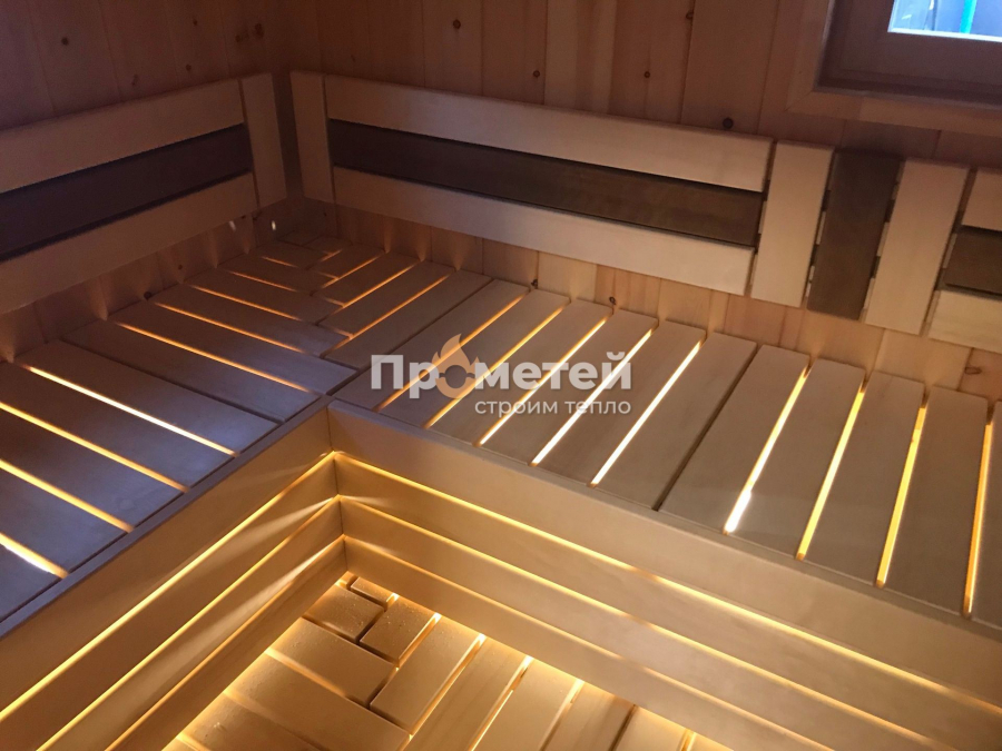 Каркасная баня 3x6 метров с террасой