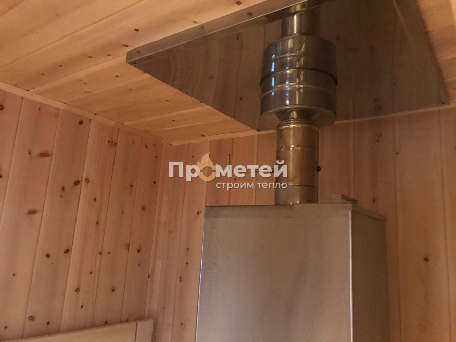 Каркасная баня 3x6 метров с террасой