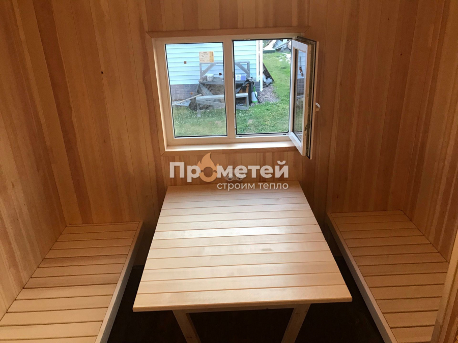 Каркасная баня 3x6 метров с террасой