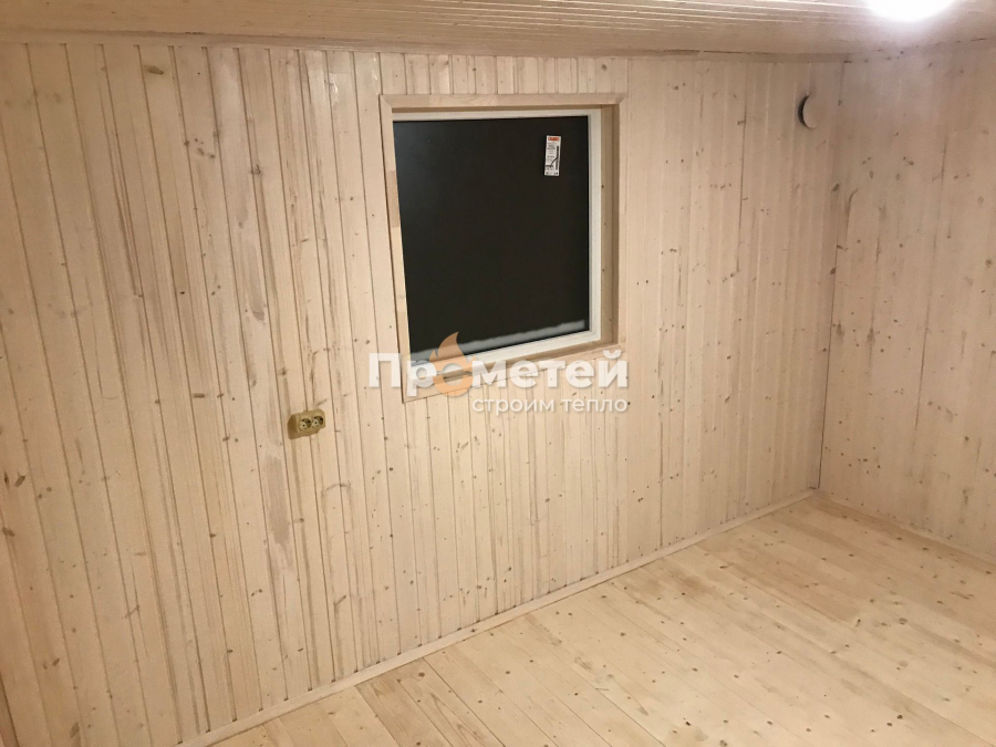 Каркасная баня 4.5x6 метров с террасой