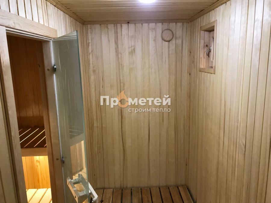 Каркасная баня 4.5x6 метров с террасой