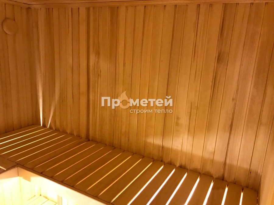 Каркасная баня 4.5x6 метров с террасой