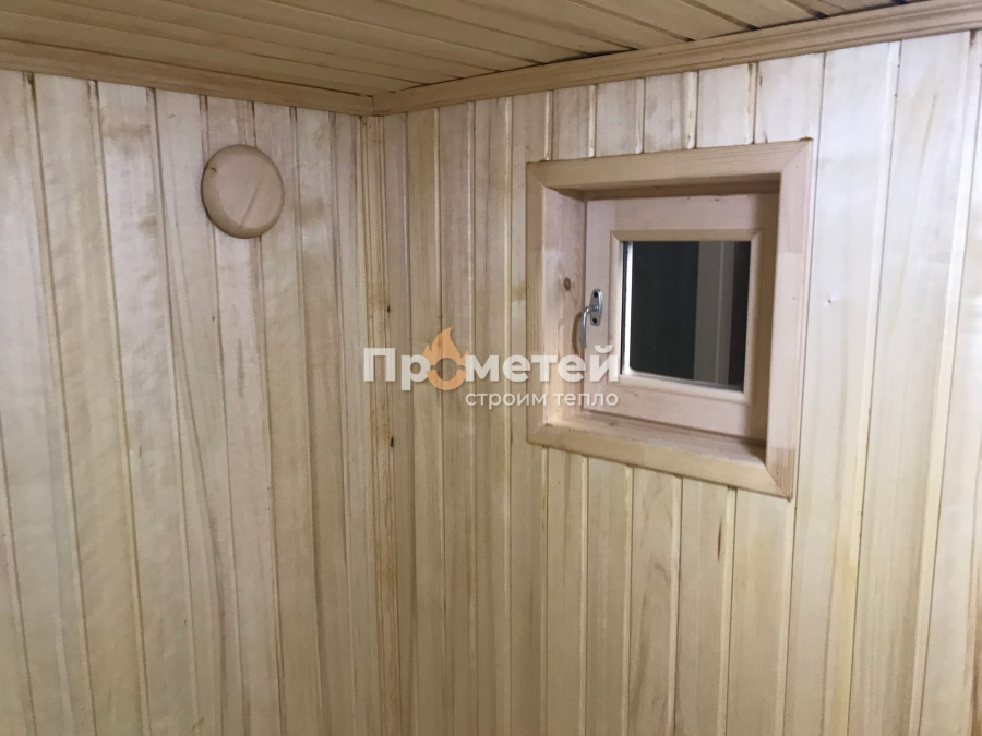 Каркасная баня 4.5x6 метров с террасой