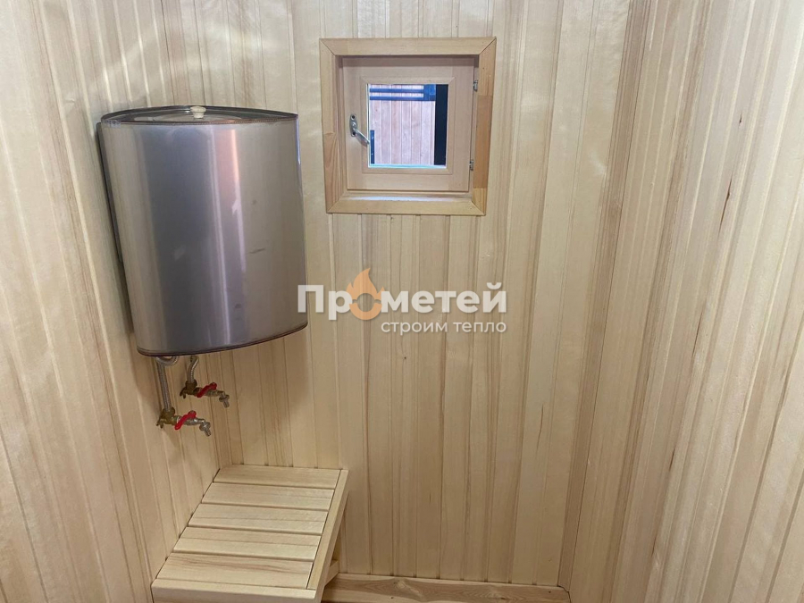 Каркасная баня Сканди 2.4x6 метров с террасой