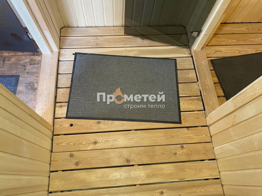 Каркасная баня Сканди 2.4x6 метров с террасой
