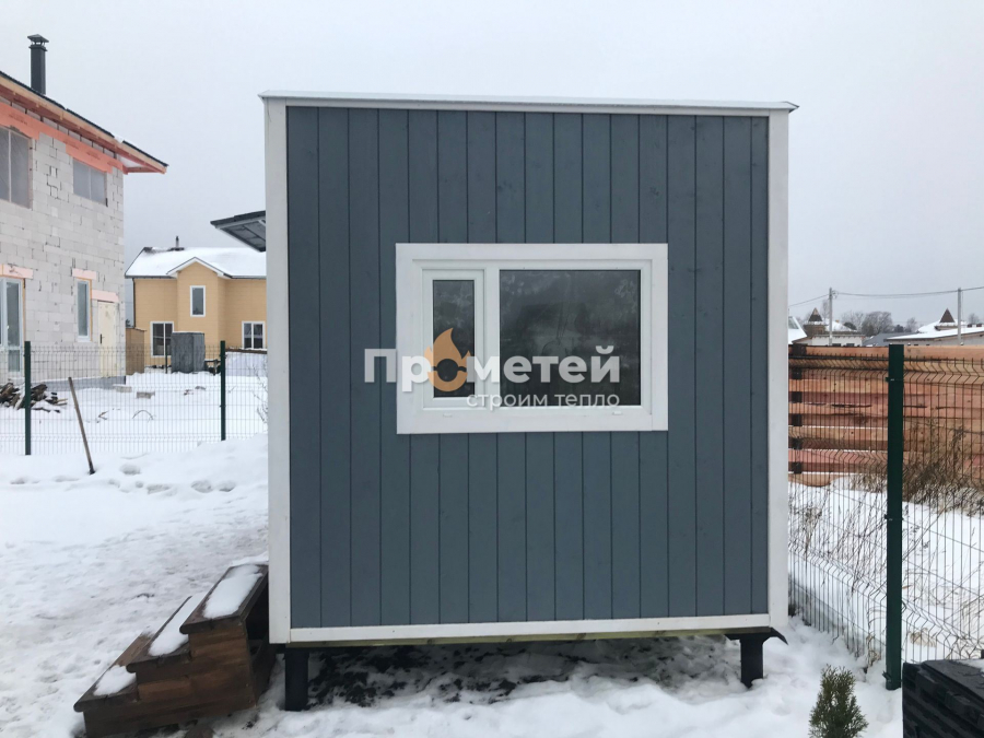 Каркасная баня Норд 2.5x6 метров с навесами