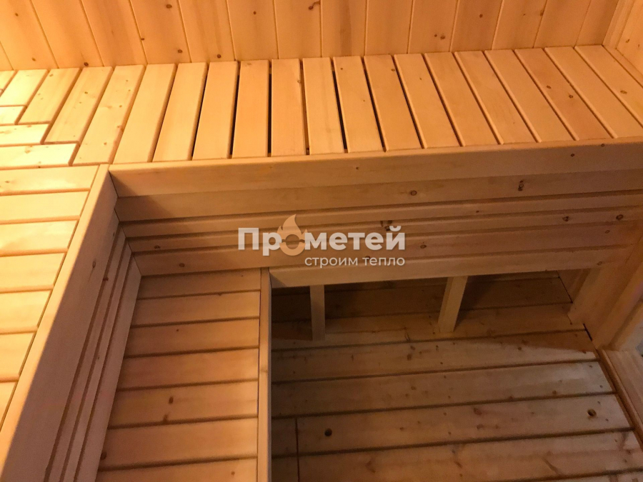 Каркасная баня Норд 2.5x6 метров с навесами