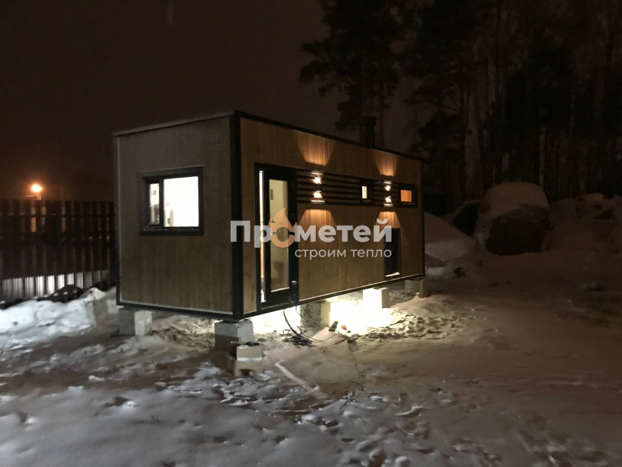 Каркасная баня Норд 2.5x6 метров