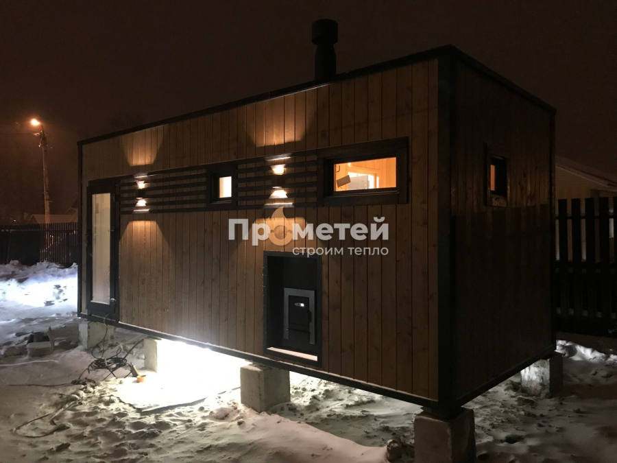 Каркасная баня Норд 2.5x6 метров