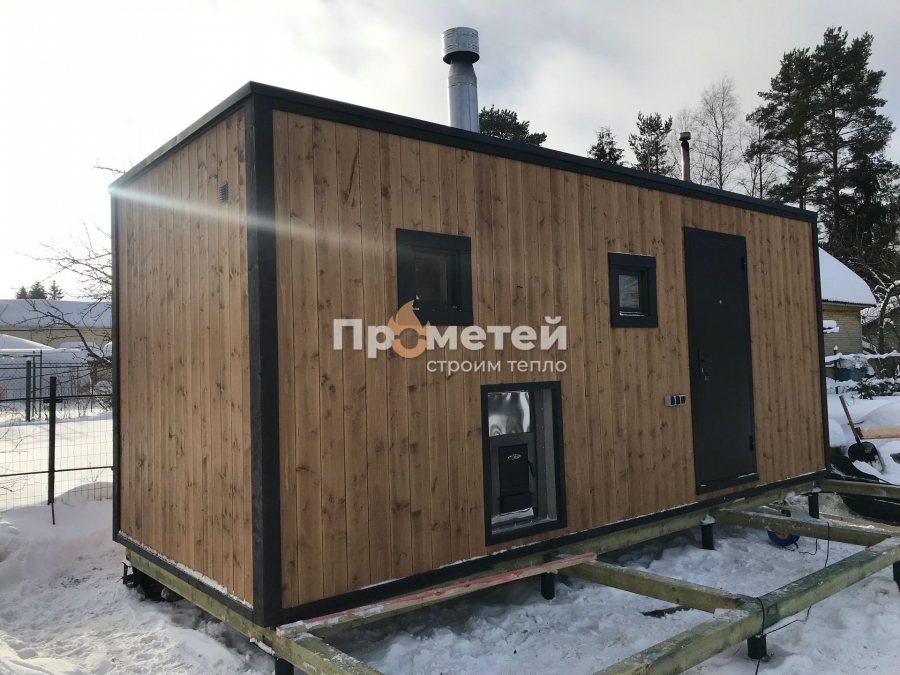 Каркасная баня Норд 2.5х6 метров
