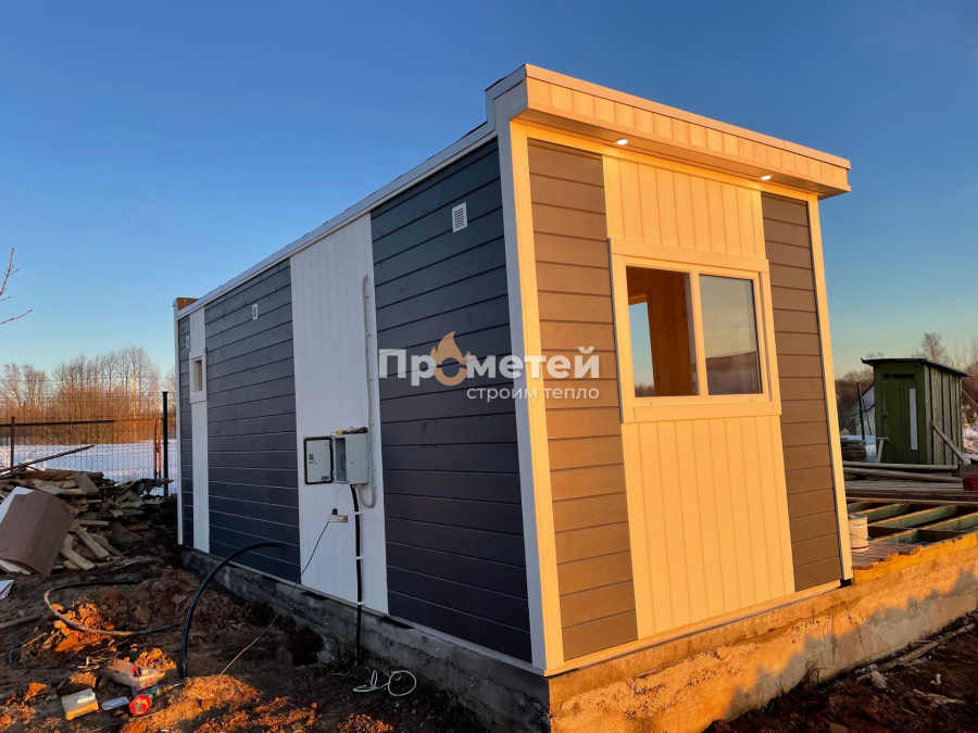 Каркасная баня Норд 2.5x6 метров
