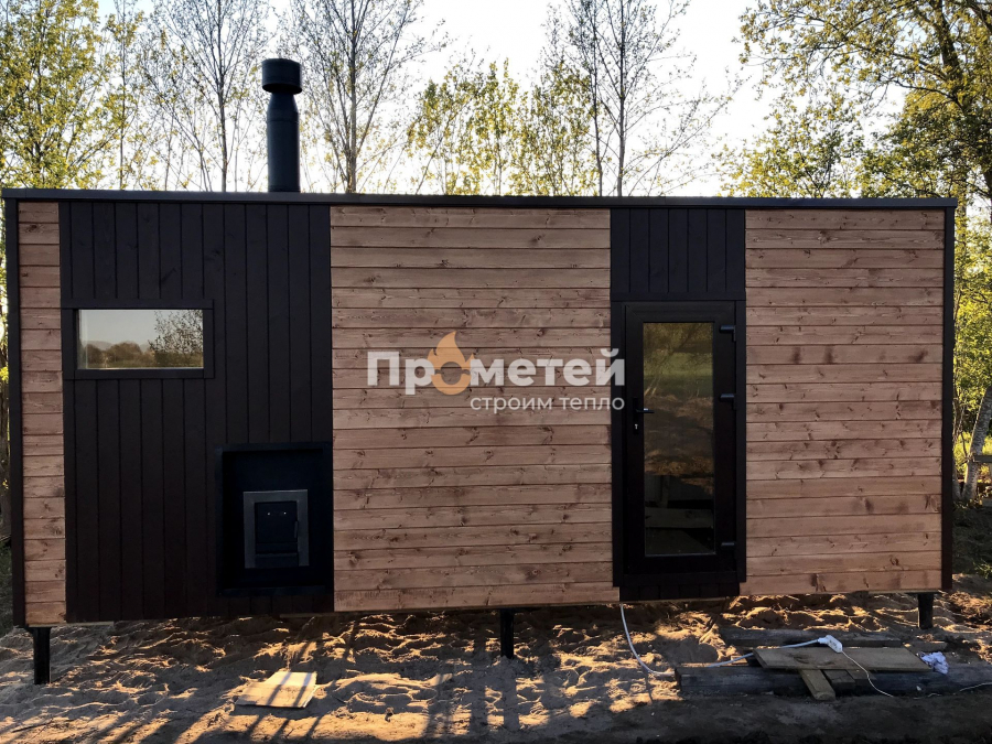 Каркасная баня Норд 2.5x6 метров